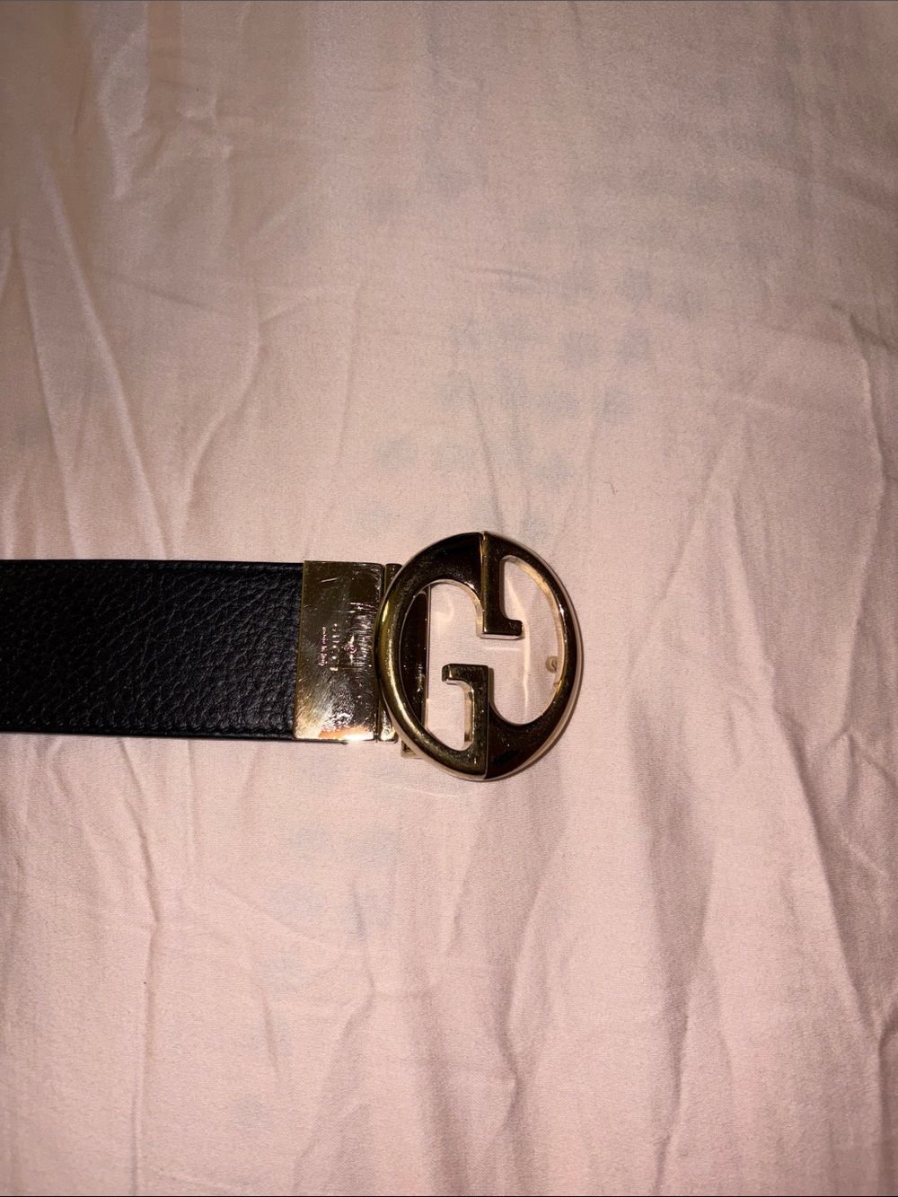Reversible Gold Gucci Belt Pink & Black
